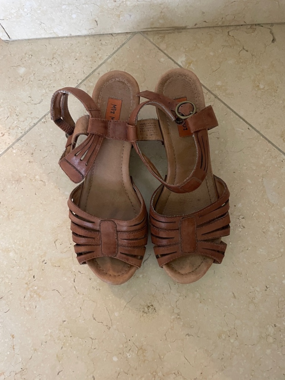 Brown Strappy Leather Clogs